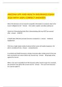 ARIZONA LIFE AND HEALTH INSURANCE EXAM 2026 WITH 100&percnt; CORRECT ANSWERS