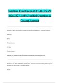 Nutrition Final Exam ACTUAL EXAM 2026&sol;2027&colon; 100&percnt; Verified Questions & Correct Answers