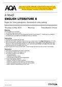 2025 AQA A-LEVEL ENGLISH LITERATURE B Paper 2A Texts  and Genres&colon; Elements of Crime Writing Question Paper & Mark  Scheme &lpar;Merged&rpar; Thursday 22 May 2025 &lbrack;VERIFIED&rsqb;