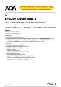 2025 AQA AS ENGLISH LITERATURE B Paper 1B Literary  Genres&colon; Drama &ndash; Aspects of Comedy Question Paper & Mark  Scheme &lpar;Merged&rpar; Thursday 15 May 2025 &lbrack;VERIFIED&rsqb;