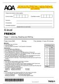 2025 AQA A-LEVEL FRENCH Paper 1 Listening&comma; Reading and  Writing Question Paper & Mark Scheme &lpar;Merged&rpar; Friday 6 June  2025 &lbrack;VERIFIED&rsqb;