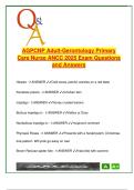 AGPCNP 2025 Exam &ndash; 250&plus; Practice Questions with Answers &vert; Adult-Gerontology Primary Care &vert; NURS642 &vert; Diagnostics&comma; Pharmacology&comma; Chronic Illness &vert; Chamberlain University