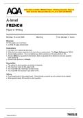2025 AQA A-LEVEL FRENCH Paper 2 Writing Question Paper &  Mark Scheme &lpar;Merged&rpar; Monday 16 June 2025 &lbrack;VERIFIED&rsqb;