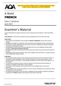 2025 AQA A-LEVEL FRENCH Paper 3 Speaking Question Paper  & Mark Scheme &lpar;Merged&rpar; June 2025 &lbrack;VERIFIED&rsqb;