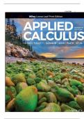 SOLUTION MANUAL FOR Applied Calculus 7th Edition by Deborah Hughes-Hallett&comma; Andrew M&period; Gleason&comma; Patti Frazer Lock&comma; Daniel E&period; Flath ISBN&colon; 978-1119799061 COMPLETE GUIDE ALL CHAPTERS COVERED 100&percnt; VERIFIED A&plus; GRADE ASSURED&excl;&excl;&excl;&excl;NEW LATEST UPDATE&excl;&excl;&excl;&excl;&excl;