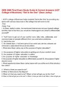 GEB 3006 Final Exam Study Guide & Correct Answers &lpar;UCF College of Business&rpar; &OpenCurlyDoubleQuote;Get to the One&rdquo; &lpar;Dean Jarley&rpar;&period;pdf