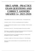 HRCI aPHR - Practice Exam questions and correct answers GRADED A&plus; 2025-2026