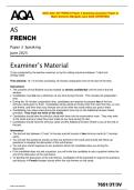 2025 AQA AS FRENCH Paper 3 Speaking Question Paper &  Mark Scheme &lpar;Merged&rpar; June 2025 &lbrack;VERIFIED&rsqb;