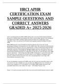 HRCI aPHR Certification Exam Sample Questions and correct answers GRADED A&plus; 2025-2026