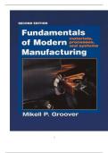 SOLUTION MANUAL FOR Fundamentals of Modern Manufacturing&colon; Materials&comma; Processes&comma; and Systems 2nd Edition by Mikell P&period; Groover ISBN&colon; 978-0471400516 COMPLETE GUIDE ALL CHAPTERS COVERED 100&percnt; VERIFIED A&plus; GRADE ASSURED&excl;&excl;&excl;&excl;&excl;NEW LATEST UPDATE&excl;&excl;&excl;&excl;&excl;