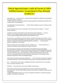 Clinical Appraisal Exam 1 with all Correct & 100&percnt; Verified Answers&vert; Guaranteed to Pass &lpar;Already Graded A&plus;&rpar;