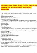 Lineman Final Exam Study Guide- Electricity Generation&comma; Transmission&comma; and Safety Essentials&period;pdf