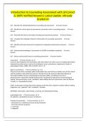 Introduction to Counseling Assessment with all Correct & 100&percnt; Verified Answers&vert; Latest Update &vert;Already Graded A&plus;