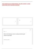 WGU PRINCIPLES OF PROFESSIONAL SELLING LESSON 1 EXAM QUESTIONS WITH VERIFIED ANSWERS&comma;100&percnt;CORRECT
