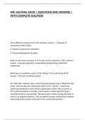 IME 146 FINAL EXAM &vert; QUESTIONS AND ANSWERS &vert; WITH COMPLETE SOLUTION