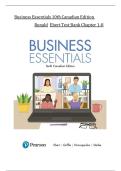 Business Essentials &lpar;10th Canadian Edition&rpar; &ndash; Ronald J&period; Ebert Test Bank &vert; Chapters 1&ndash;8 &vert; Exam-Focused Study Guide 2025&sol;2026