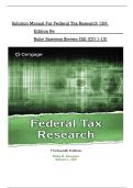 Solution Manual For Federal Tax Researcḣ 13tḣ  Edition By     Roby Sawyers Steven Gill &lpar;CḢ 1-13&rpar;