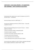 CCRP EXAM &vert; 2025&sol;2026 UPDATE &vert; 273 QUESTIONS AND ANSWERS &vert; WITH COMPLETE SOLUTION&excl;&excl;