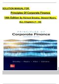 Solution Manual for Principles of Corporate Finance 14th Edition by Richard Brealey&comma; Stewart Myers&comma; Franklin Allen and Alex Edmans&comma; Complete Chapter 1 - 34 &vert; Newest Version