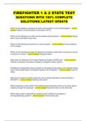 FIREFIGHTER 1 & 2 STATE TEST  QUESTIONS WITH 100&percnt; COMPLETE  SOLUTIONS&vert; LATEST UPDATE