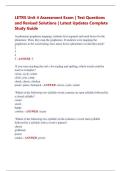 LETRS Unit 4 Assessment Exam &vert; Test Questions  and Revised Solutions &vert; Latest Updates Complete  Study Guide