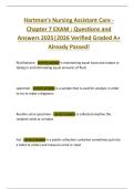 Hartman's Nursing Assistant Care -  Chapter 7 EXAM &colon; Questions and  Answers 2025&vert;2026 Verified Graded A&plus;  Already Passed&excl;