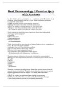 Hesi Pharmacology 3 Practice Quiz with Answers