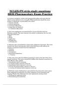 NCLEX-PN style study questions HESI Pharmacology Exam Practice
