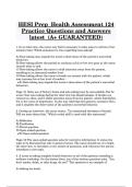 HESI Prep Health Assessment 124 Practice Questions and Answers latest &lpar;A&plus; GUARANTEED&rpar;