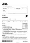 2025 AQA GCSE GERMAN 8668&sol;WF Paper 4 Writing Foundation Question Paper &plus; Mark Scheme  Actual 2025 AQA GCSE GERMAN 8668&sol;WF Paper 4 Writing Foundation Tier Merged Question Paper &plus; Mark  Scheme 