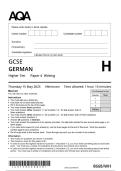 Actual 2025 AQA GCSE GERMAN 8668&sol;WH Paper 4 Writing Higher Question Paper &plus; Mark Scheme  Actual 2025 AQA GCSE GERMAN 8668&sol;WH Paper 4 Writing Higher Tier Merged Question Paper &plus; Mark  Scheme