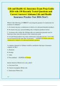 Life and Health AL Insurance Exam Prep Guide  2026 with 150 Recently Tested Questions and  Correct Answers&sol; Alabama Life and Health  Insurance Practice Test 2026 &lpar;New&excl;&rpar; 
