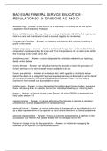 BAO EXAM FUNERAL SERVICE EDUCATION - REGULATION 30- 31 DIVISIONS A C AND D