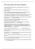 BAO FINAL EXAM QUESTIONS & ANSWERS