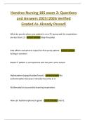 Hondros Nursing 185 exam 2&colon; Questions  and Answers 2025&vert;2026 Verified  Graded A&plus; Already Passed&excl; 