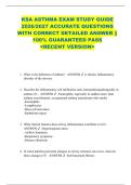 KSA ASTHMA EXAM STUDY GUIDE  2026&sol;2027 ACCURATE QUESTIONS  WITH CORRECT DETAILED ANSWER &vert;&vert;  100&percnt; GUARANTEED PASS  <RECENT VERSION> 