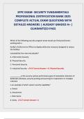 SFPC EXAM- SECURITY FUNDAMENTALS  PROFESSIONAL CERTIFICATION BANK 2025  COMPLETE ACTUAL EXAM QUESTIONS WITH  DETAILED ANSWERS &vert; ALREADY GRADED A&plus; &vert;  GUARANTEED PASS