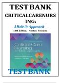 Critical Care Nursing&colon; A Holistic Approach 11th Edition Morton Fontaine Test Bank