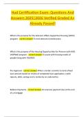 Hud Certification Exam&colon; Questions And  Answers 2025&vert;2026 Verified Graded A&plus;  Already Passed&excl; 