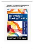 Essentials for Nursing Practice &ndash; 9th Edition &lpar;Potter&rpar; &ndash; Complete Test Bank for All Chapters
