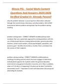 Illinois PEL - Social Work Content  Questions And Answers 2025&vert;2026  Verified Graded A&plus; Already Passed&excl;