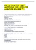 ITM 102 CHAPTER 2 TEST QUESTIONS WITH CORRECT ANSWERS &lpar;GRADED A&plus;&rpar; 