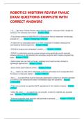 ROBOTICS MIDTERM REVIEW FANUC EXAM QUESTIONS COMPLETE WITH CORRECT ANSWERS