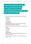 CERTIFIED NURSE EDUCATOR &lpar;CNE&rpar;  EXAMINATION QUESTION AND  CORRECT ANSWERS &lpar;VERIFIED  ANSWERS&rpar; PLUS RATIONALES 2026 Q&A  INSTANT DOWNLOAD PDF 