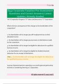 D557 Corporate Taxation Pre-Assessment  Questions and Correct Answers&sol; Latest  Update &sol; Already Graded 