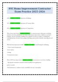 NYC Home Improvement Contractor Exam Practice 2025-2026