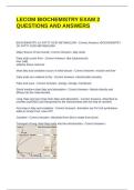 LECOM BIOCHEMISTRY EXAM 2 QUESTIONS AND ANSWERS