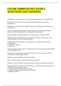 LECOM- EMBRYOLOGY EXAM 1 QUESTIONS AND ANSWERS