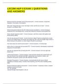 LECOM H&P II EXAM 1 QUESTIONS AND ANSWERS