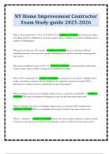 NY Home Improvement Contractor Exam Study-guide 2025-2026